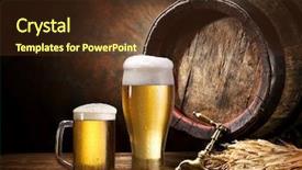  Presentation with life - Slide deck having old wooden pin of beer background and a tawny brown colored foreground