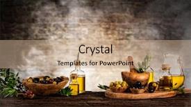  Presentation with food preparation - Presentation theme enhanced with old wooden planks free background and a coral colored foreground