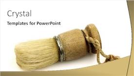  Presentation with shaving - Theme having old-wooden-shaving-brush background and a white colored foreground