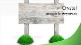  Presentation with grass - Amazing presentation having old wooden sign with grass backdrop and a white colored foreground