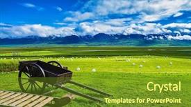  Presentation with vikings - Slides enhanced with pioneers - old wooden sledge and two-wheeled background and a tawny brown colored foreground