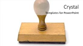  Presentation with stamp - Presentation consisting of old wooden stamp isolated background and a white colored foreground