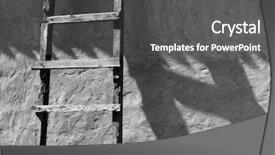  Presentation with step - Presentation theme with old wooden steps near background and a dark gray colored foreground