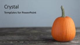  Presentation with orange - PPT theme consisting of old wooden table over gray background and a light gray colored foreground