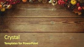  Presentation with border - Audience pleasing theme consisting of old wooden table thanksgiving backdrop and a coral colored foreground