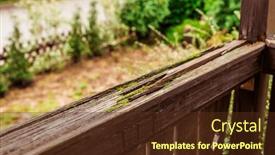  Presentation with railing - PPT layouts with old-wooden-terrace-damaged-old background and a tawny brown colored foreground