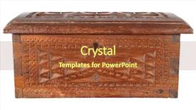  Presentation with treasure chest - Audience pleasing slides consisting of old wooden treasure chest isolated on a white background backdrop and a tawny brown colored foreground
