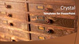  Presentation with cabinet - Presentation featuring old-wooden-vintage-cabinet-closeup background and a red colored foreground