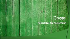  Presentation with green and wood - Slide deck with old wooden wall green background background and a ocean colored foreground
