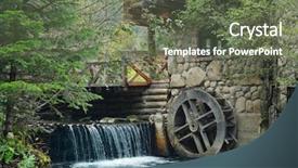  Presentation with wheel - Amazing slide deck having old wooden water wheel backdrop and a tawny brown colored foreground
