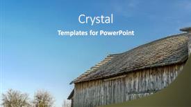  Presentation with barn - Theme enhanced with old wooden weatherd barn with rural surrounding background and a teal colored foreground