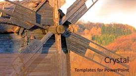  Presentation with old windmill - Beautiful slides featuring underwater - paralarval octopus is out hunting backdrop and a dark gray colored foreground