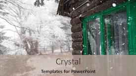  Presentation with frozen - Amazing presentation design having old-wooden-window-and-frozen backdrop and a mint green colored foreground