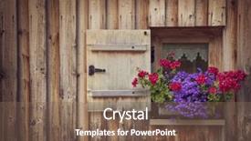  Presentation with old wooden door antique - Cool new PPT theme with old wooden window with shutters backdrop and a violet colored foreground