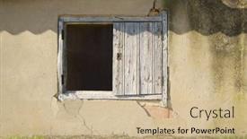  Presentation with spain - Theme consisting of old-wooden-window background and a coral colored foreground