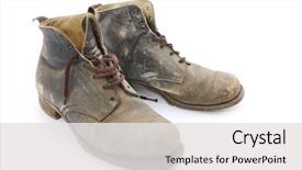  Presentation with 1940 - Colorful slides enhanced with old work boots 1940's backdrop and a white colored foreground