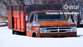  Presentation with winter storm - Slide set featuring old-work-truck-worktruck-buried background and a ocean colored foreground