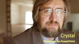  Presentation with professor - Cool new slides with old workers - closeup portrait of a senior backdrop and a tawny brown colored foreground