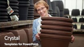  Presentation with senior worker - Audience pleasing presentation design consisting of old workers - portrait of a senior worker backdrop and a  colored foreground