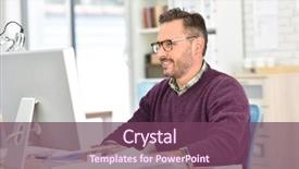  Presentation with smiling paramedic sitting in ambulance - Slide deck having old workers - smiling businessman sitting in office background and a  colored foreground