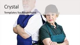  Presentation with retirement planning - Amazing theme having old workers - unhappy senior couple forced backdrop and a white colored foreground