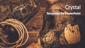  Presentation with wooden christian cross religious concept - Slides consisting of old world - sea travellers concept in wooden background and a tawny brown colored foreground