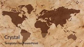  Presentation with old map - Cool new PPT layouts with old world map on creased backdrop and a coral colored foreground