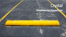  Presentation with empty old paper feather - Slide set with old worn empty parking space background and a gray colored foreground