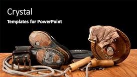  Presentation with dedication - Slides enhanced with old-worn-out-gym-equipment background and a black colored foreground