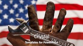  Presentation with labor - Cool new slides with old-worn-work-glove-holding backdrop and a tawny brown colored foreground