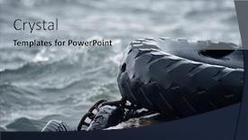  Presentation with dock - Audience pleasing PPT theme consisting of old-wrecked-sea-dock backdrop and a light gray colored foreground