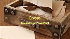  Presentation with parchment - Colorful PPT layouts enhanced with old writing - rustic wooden desk drawer backdrop and a tawny brown colored foreground