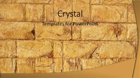  Presentation with old brick wall texture - Presentation design having old yellow bricks wall pattern background and a gold colored foreground