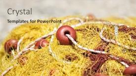  Presentation with fishing net - Presentation theme with old-yellow-fishing-net background and a lemonade colored foreground