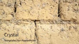  Presentation with old brick wall texture - Theme having old yellow mud brick wall background and a lemonade colored foreground