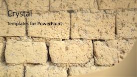  Presentation with old brick wall texture - Slide deck featuring old yellow mud brick wall background and a coral colored foreground