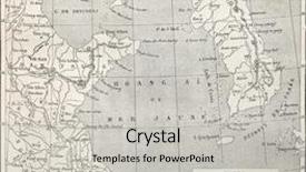  Presentation with old map - Cool new PPT layouts with old yellow sea coast map backdrop and a light gray colored foreground