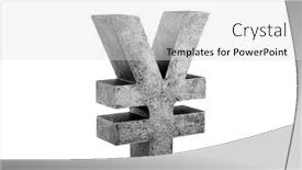  Presentation with symbol - Colorful PPT theme enhanced with old-yen-symbol-isolated backdrop and a light gray colored foreground