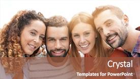  Presentation with black couple having fun - Slides with old young - portrait of group of friends background and a tawny brown colored foreground