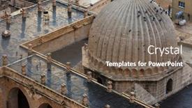  Presentation with turkey - Presentation design with old-zinciriye-medresesi-mardin-turkey background and a violet colored foreground