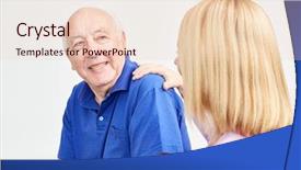  Presentation with nursing - Beautiful presentation design featuring oldage staff - old man as a disabled backdrop and a lemonade colored foreground