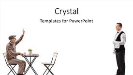  Presentation with man relaxing on massage table - PPT layouts featuring oldage staff - senior man sitting background and a  colored foreground