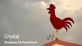  Presentation with wind - Slide deck featuring olden days - rooster wind vane on misty background and a gray colored foreground