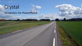  Presentation with road safety children - Colorful presentation theme enhanced with olden days - typical norwegian road backdrop and a light blue colored foreground