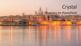  Presentation with malta - Colorful slide set enhanced with olden days - valletta the capital city backdrop and a lemonade colored foreground