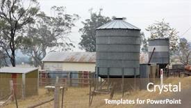  Presentation with silo - Slides having olden days - vintage grain silo background and a coral colored foreground