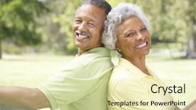 Presentation with older couple - Cool new theme with older african american seniors - portrait of senior couple backdrop and a soft green colored foreground