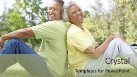  Presentation with older couple - Amazing slide deck having older african american seniors - portrait of senior couple backdrop and a mint green colored foreground