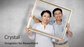  Presentation with older couple - Slide deck featuring  background and a  colored foreground