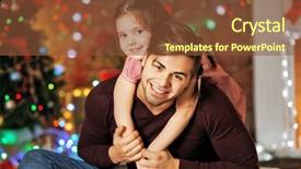  Presentation with sister - Slides with older brother with little sister embracing in christmas living room background and a tawny brown colored foreground
